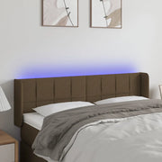 Testiera a LED-Testata con LED Marrone Scuro 147x16x78/88 cm in Tessuto 520590