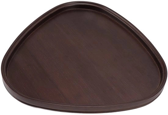 Dish Tray in Legno - Dimensioni 32x31x2,5 cm - Antiscivolo - Triangolare - Piatto da Servire - Decorativo - Bordo Elevato - Piatto da Servizio