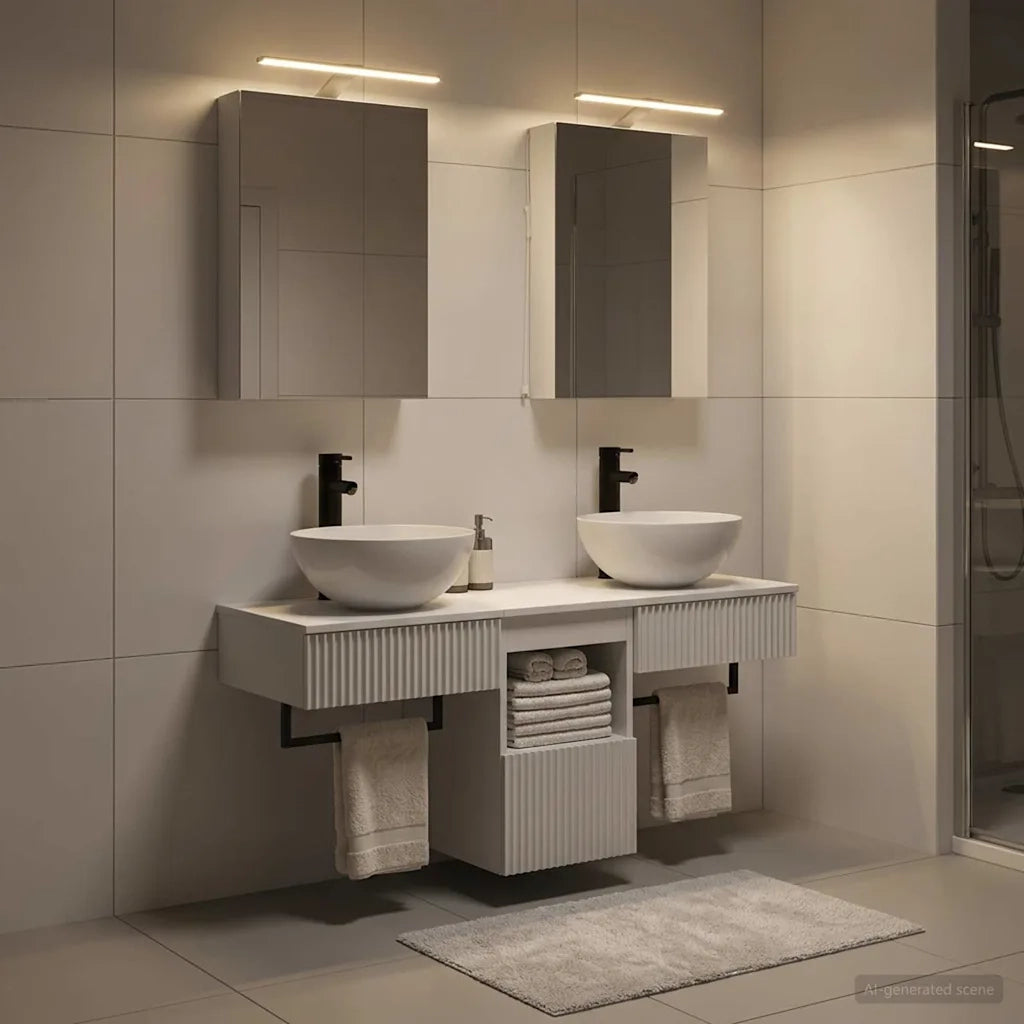 Set di Armadi da Bagno 5 pz Bianco Legno ingegnerizzato 3406271