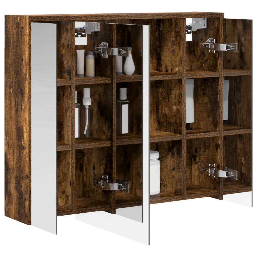 Mobiletto per specchio da bagno Rovere fumé 73,5 x 16 x 62,5 cm 889171