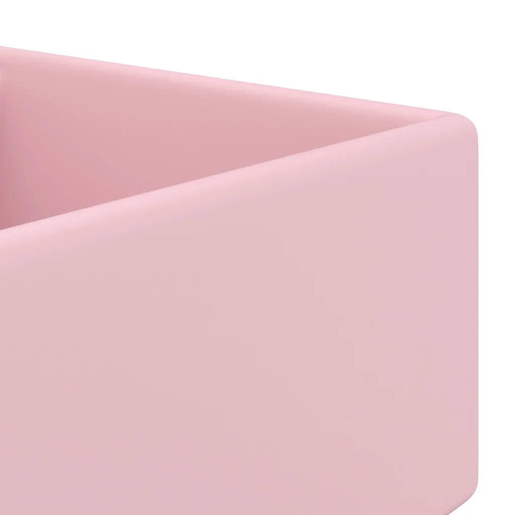 Lavabo Troppopieno Quadrato Rosa Opaco 41x41cm Ceramica 146944