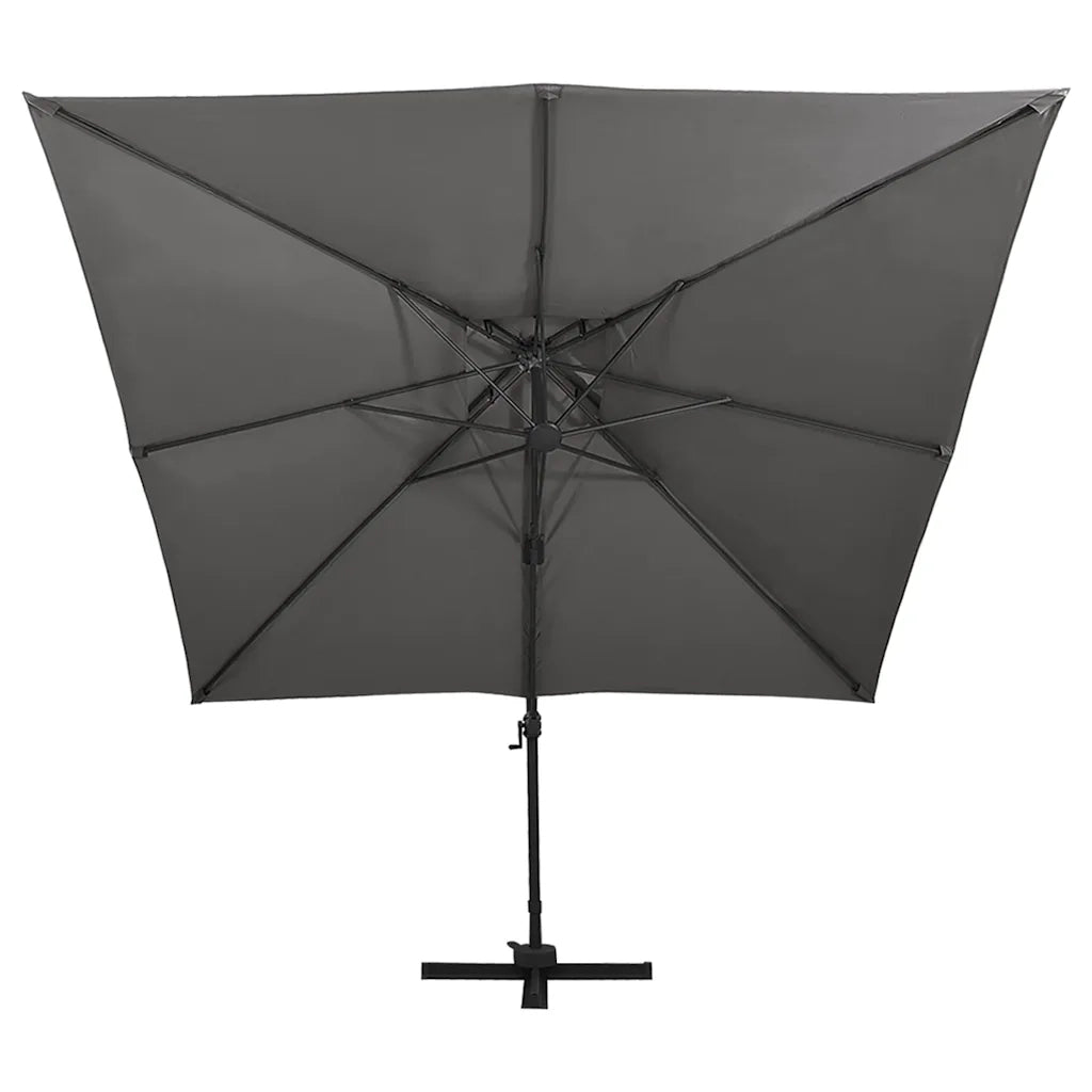 Ombrellone a Sbalzo con Doppia Copertura-Ombrello da giardino 300x300 cm Antracite