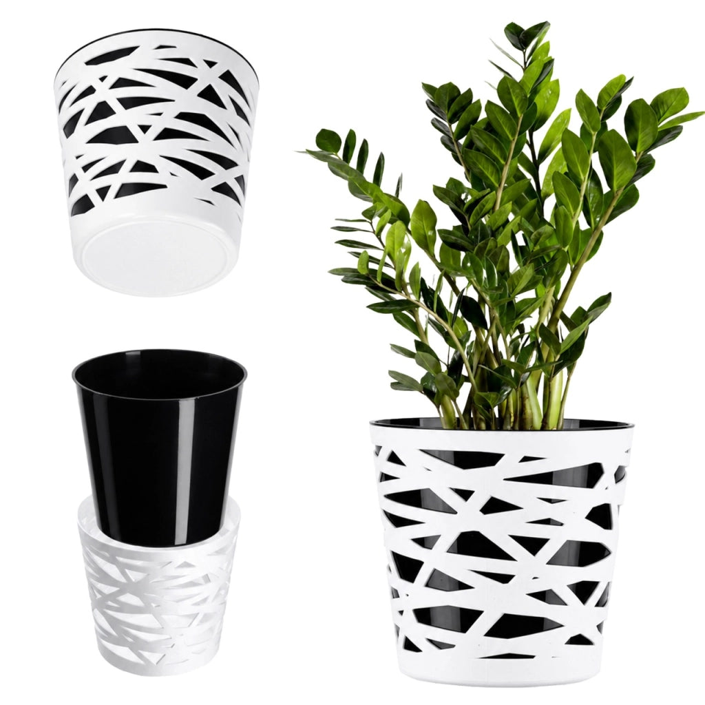 KADAX - Inserto in plastica per vaso di fiori e piante, 19 cm, nero