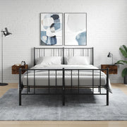 Comodini a Muro 2 pz-Set di 2 Tavolino da notte Rovere Fumo 35x35x20 cm 350528