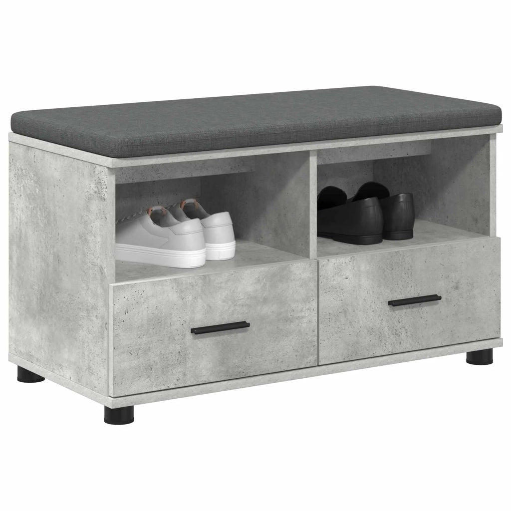 Panca per ingresso con cuscino Grigio Cemento 80 x 38 x 46 cm