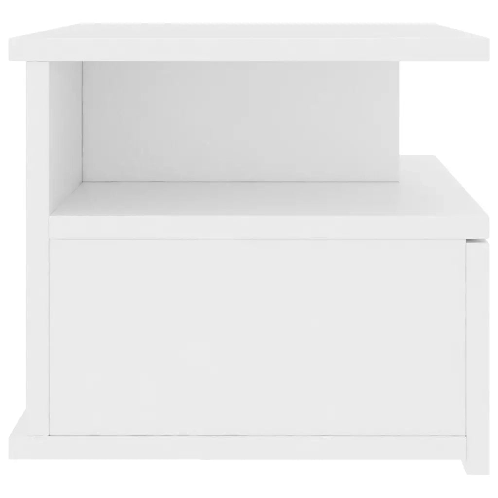 Comodini Pensili 2 pz-Set di 2 Tavolino da notte Bianchi 40x31x27 cm in Legno Multistrato