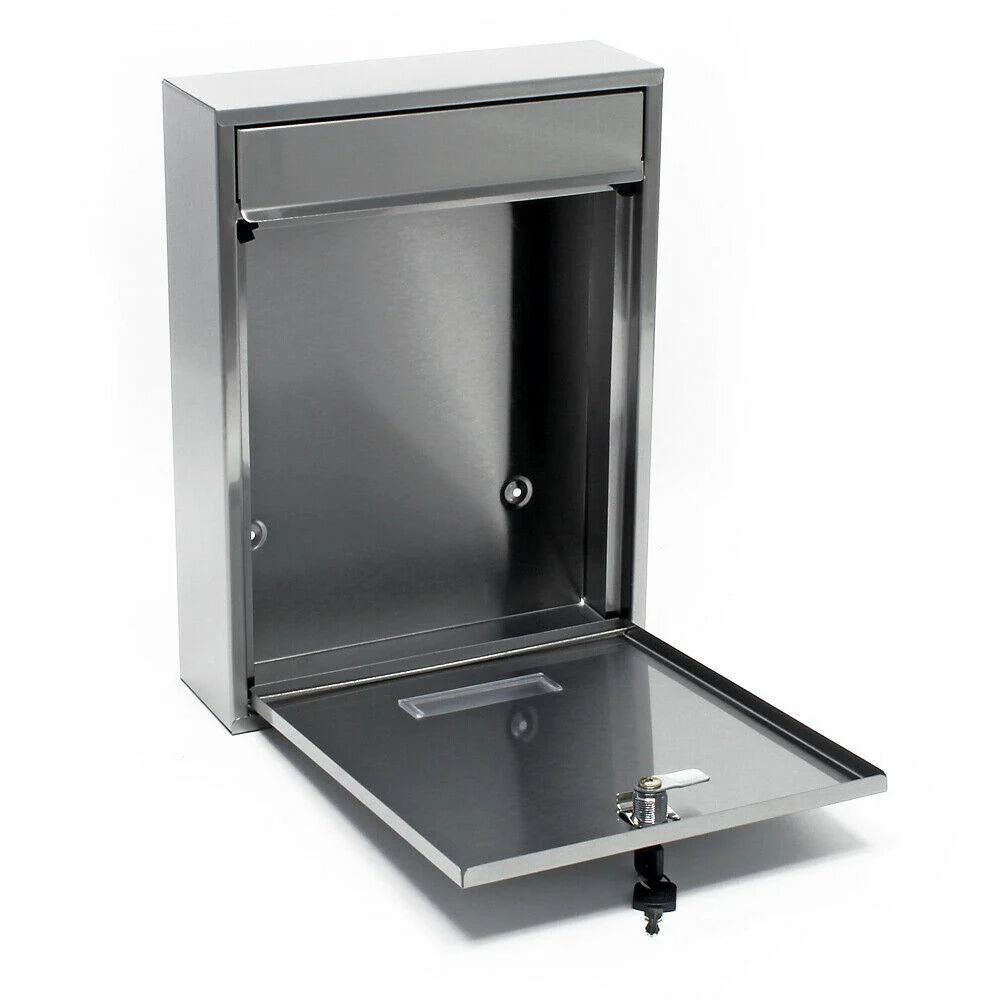 Cassetta postale di design da parete acciaio inox argento 16_0000058