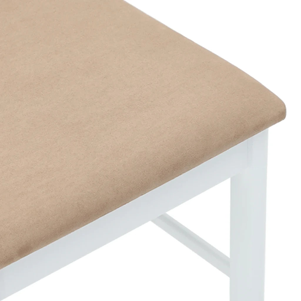 Sedie da Pranzo con Cuscini 2 pz Bianco Legno Massello di Hevea