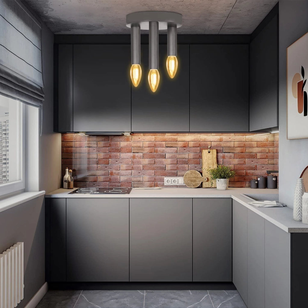 ZMH Lampada da soffitto in metallo bianco E14 retrò industriale per cucina e sala da pranzo