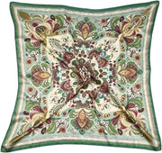 Scheda di capelli a quadretti in seta 68 cm - Disegno di loto - Lato moda fiori - Scheda bandana - Accessorio da sonno per borsa - Cervello, testa, polso