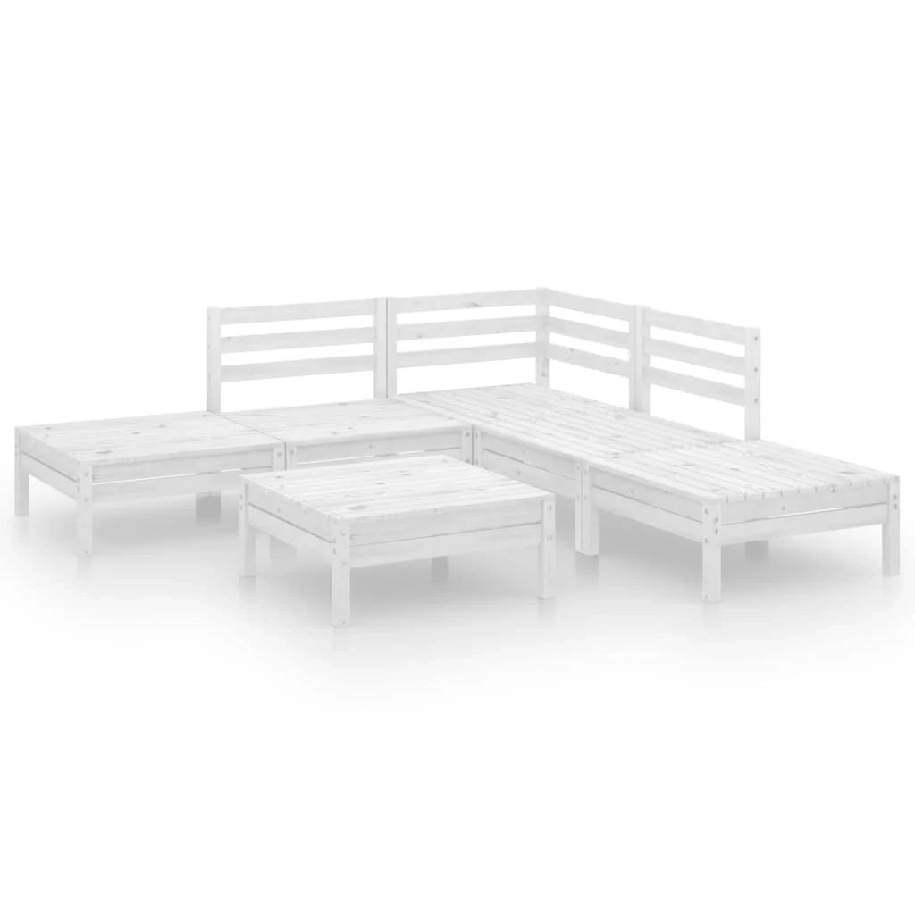 Set di mobili da giardino mobili da esterno 6 pezzi legno di pino massiccio bianco 02_0017006
