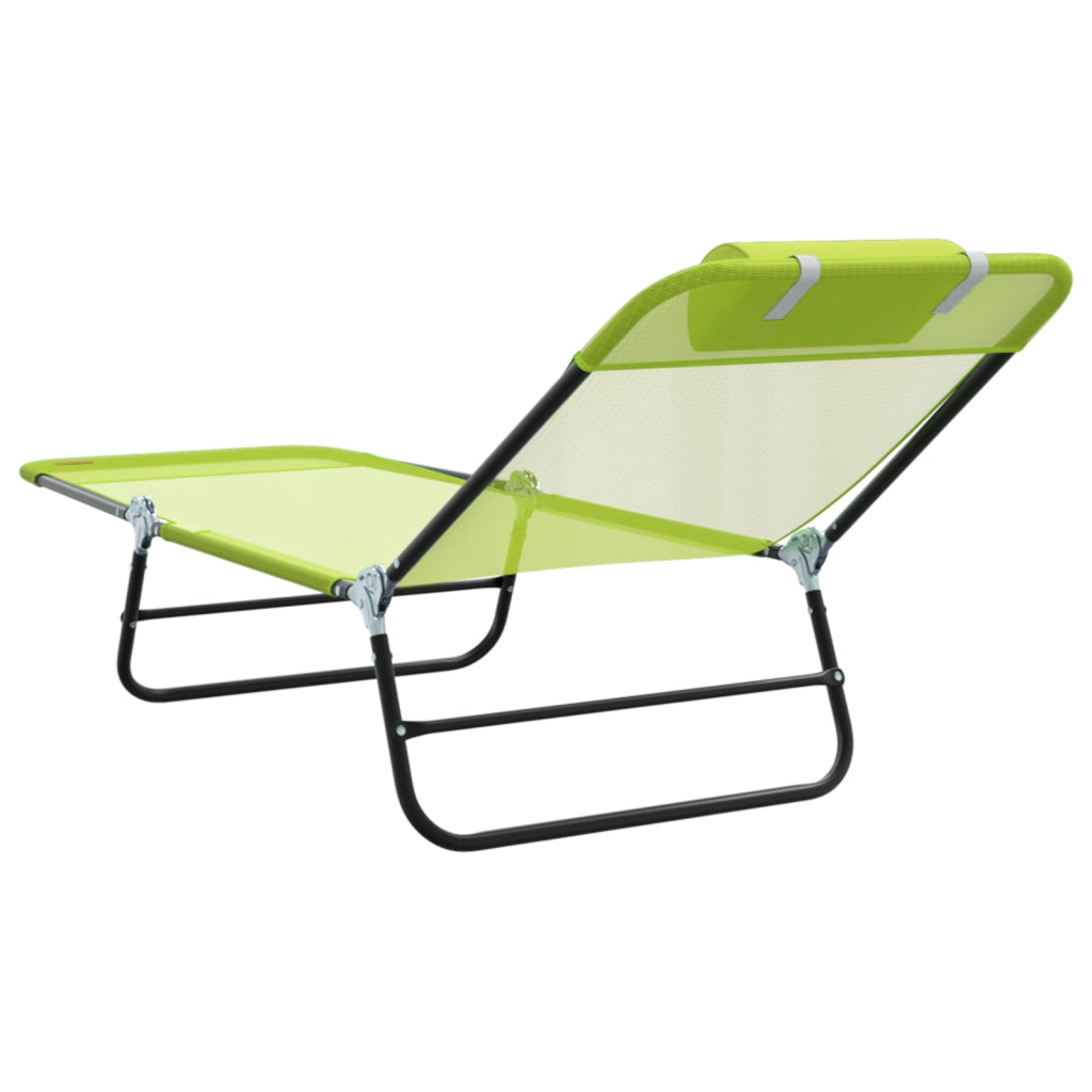Lettino Prendisole con Poggiatesta Verde Textilene