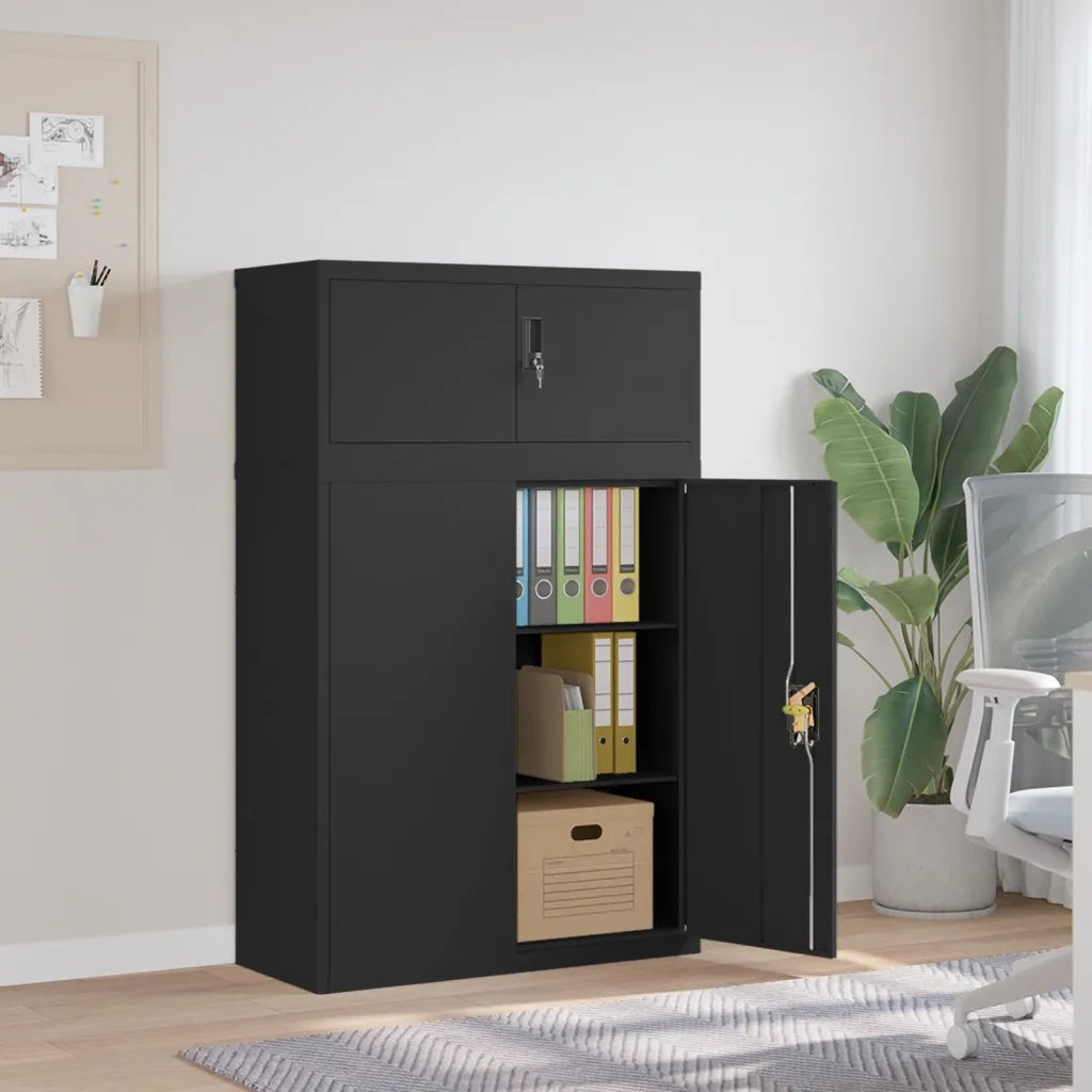 Armadio Classificatore Nero 90x40x145 cm in Acciaio 3188324