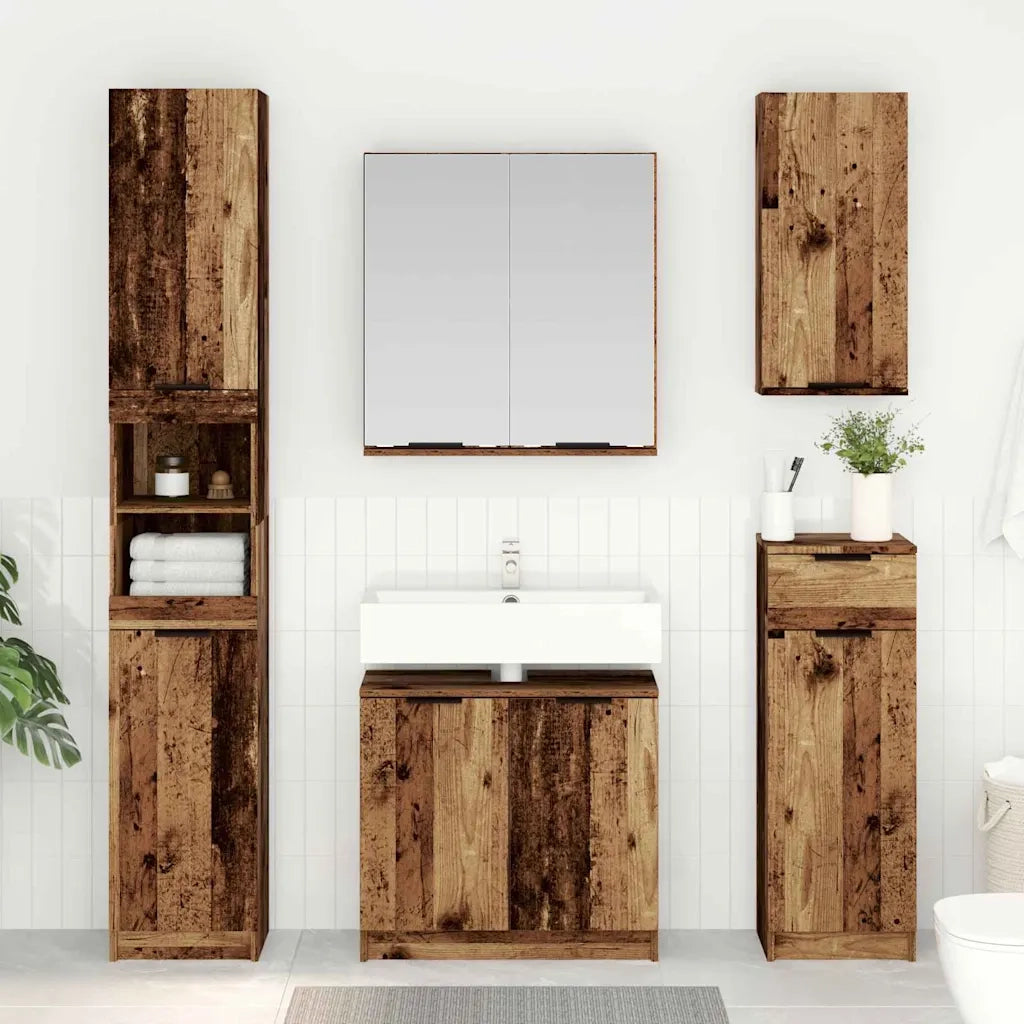 Set di Armadi da Bagno 3 pcs Legno vecchio Legno multistrato 3415656