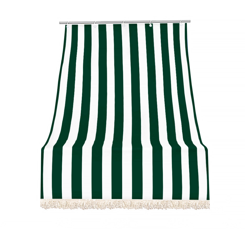 Tenda da sole tessuto resistente per esterno, Terrazzo, con anelli lavabile frange pizzo, da Balcone - Verde - 200x295 cm
