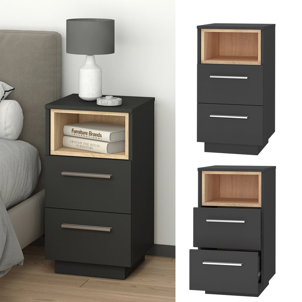 Vicco Comodini camera da letto Antracite 36 x 68 cm Set di 2