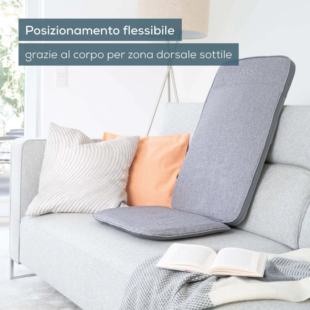 Beurer MG 202 - Cuscino massaggiante shiatsu per la casa e l'ufficio, 2 livelli di intensità, corpo posteriore sottile, adatto per poltrone, divani e sedie da ufficio, design moderno, grigio chiaro