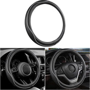Copri Ruota Sterzo Pelle 37-38 cm Senso di Sudorebreve Resistente Universale Protezione per Ruote di Auto - Nero e Bianco - Presa Comoda