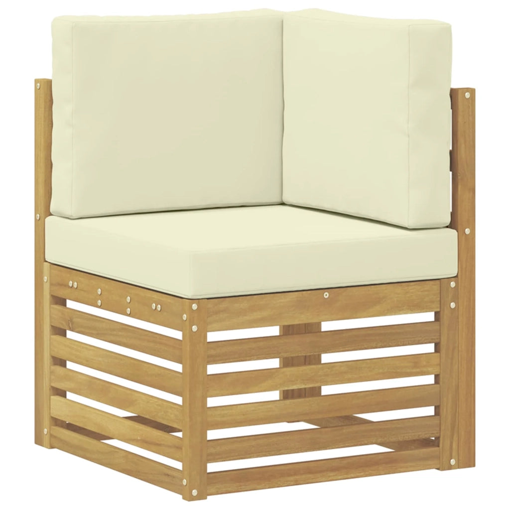Set di divani da esterno 5 pcs Bianco e Crema