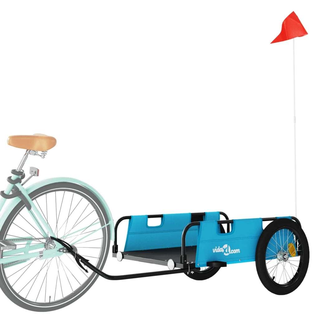 Rimorchio per trasporto biciclette tessuto Oxford ferro blu 02_0044394