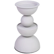 Portacandele in metallo bianco 12,5x12,5x22h cm