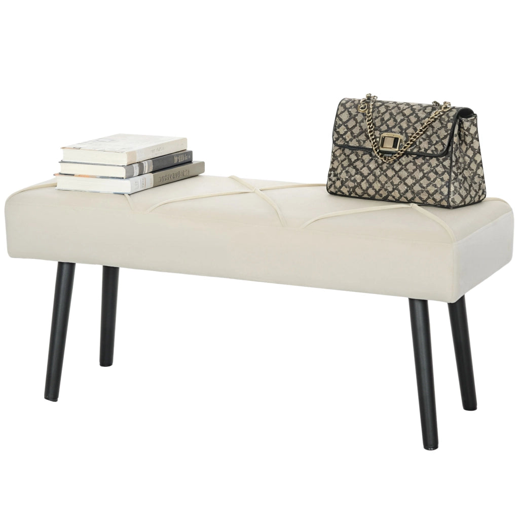 Pouf Piede Letto Multifunzionale ¨C zephmum ¨C Bianco Crema 100x36x45 cm