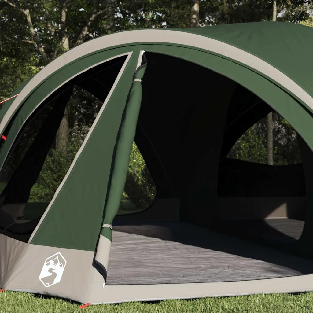 Tenda per famiglie 10 persone-Tenda da campeggio Verde e Grigio 460 x 430 x 214 cm
