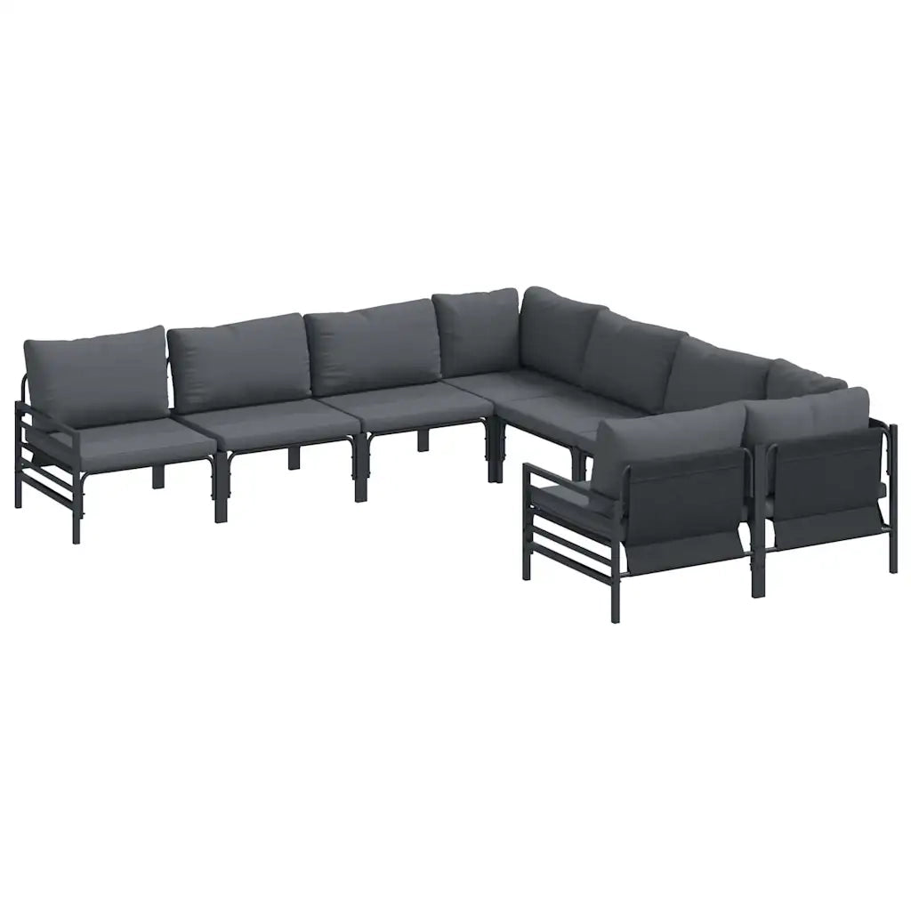 Set Divano da Giardino con cuscino Antracite Acciaio