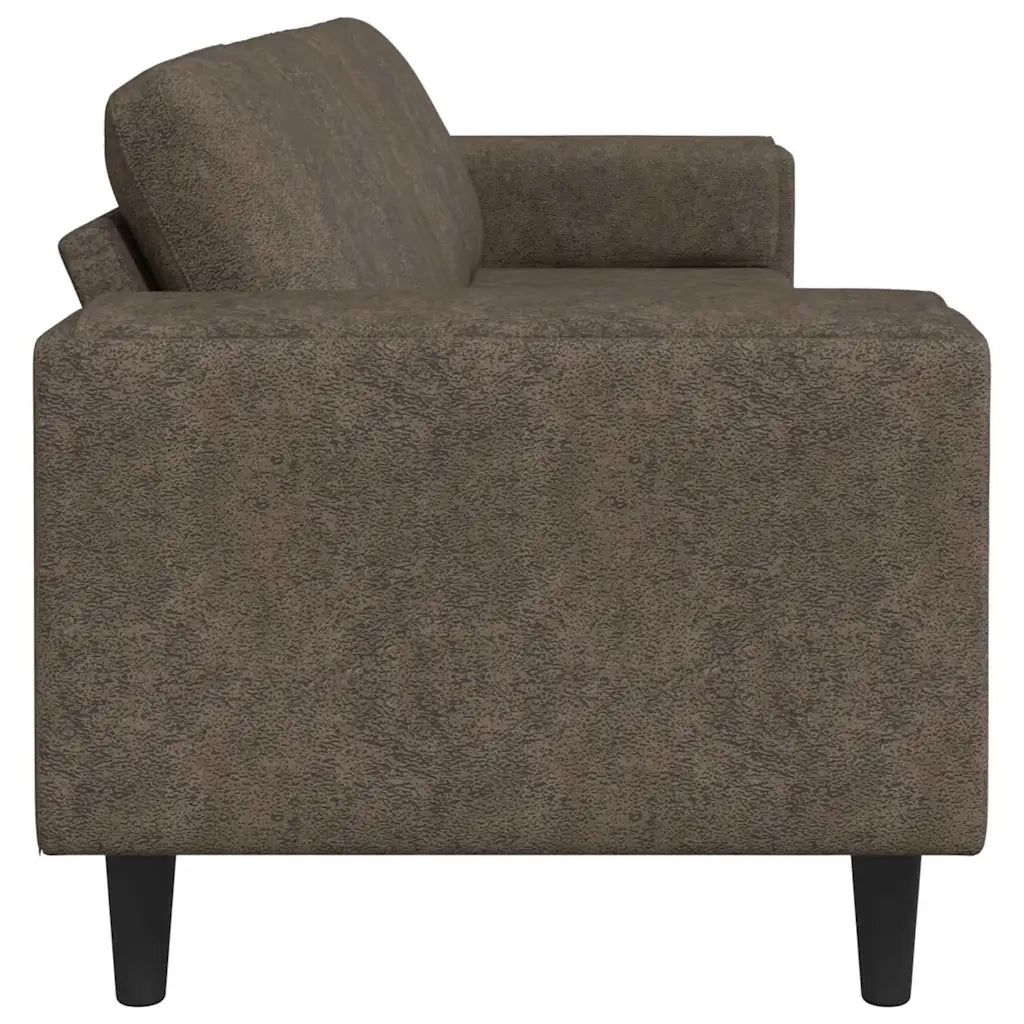 Set di divani Grigio scuro Pelle scamosciata sintetica