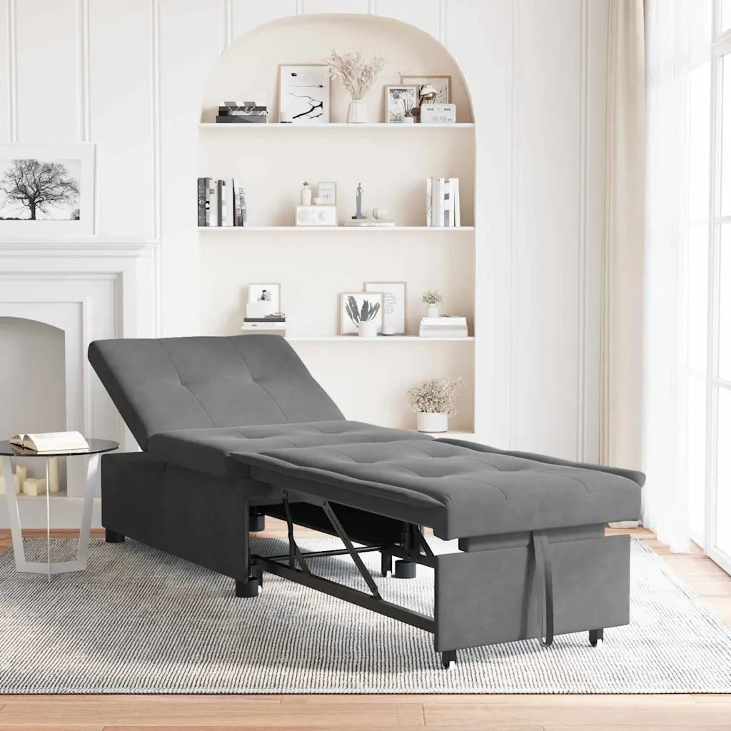 Divano Letto Estraibile Grigio scuro 194 x 67 x 82 cm 42008609