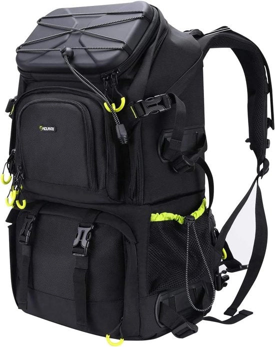 Zak fotocamera con portafotocamera 15,6" per 2 DSLR 4 lenti con copertura e supporto per tripode adatto per Tekking Escursioni Outdoor