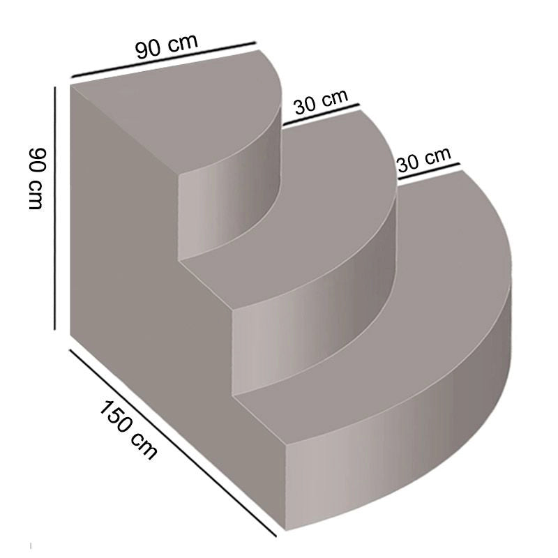 Scala Interna Monza  1,50 X 1,50 H 0,90 M A 3 Gradini, Per Posa Sotto Liner
