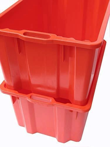 Mobil Plastic 131-65 Cassa Chiusa Sovrapponibile per Alimenti HDPE 65 L colore Arancio