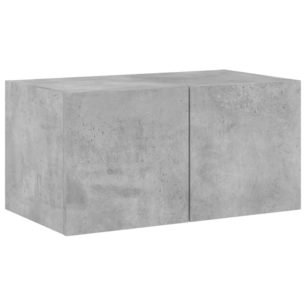 vidaXL Mobili TV a Muro con LED 4pz Grigio Cemento Legno Multistrato