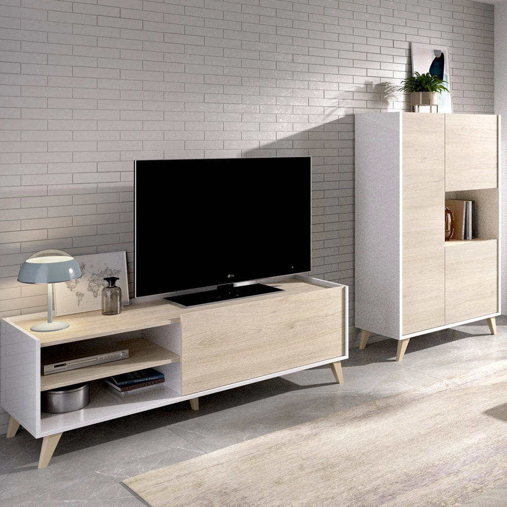 Sutter, set Mobili da Soggiorno Cassetti, Marrone Rovere