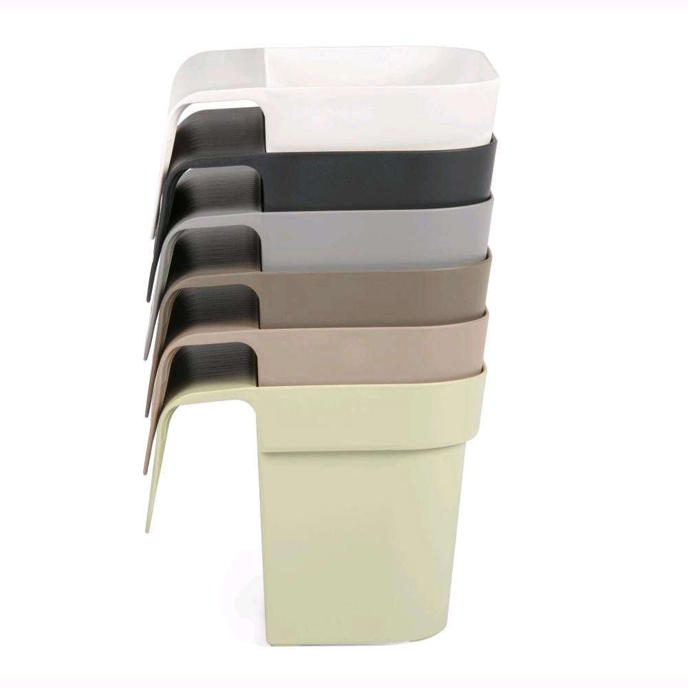 Vaso da Balcone Tortora 38x15x18H cm Balconiera Cassetta per Ringhiere e Parapetti