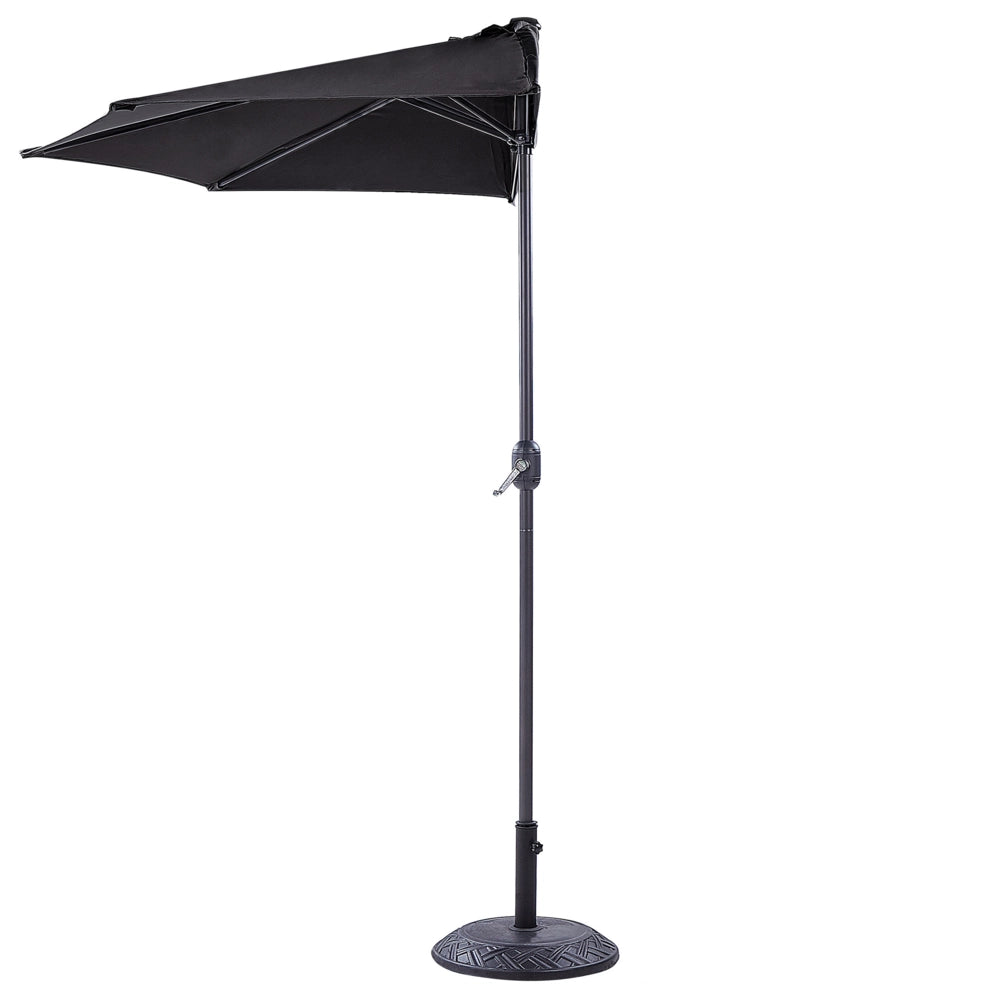 Ombrellone semicircolare da giardino Parasole in acciaio nero da 2,7 m Ombrellone da balcone moderno da patio