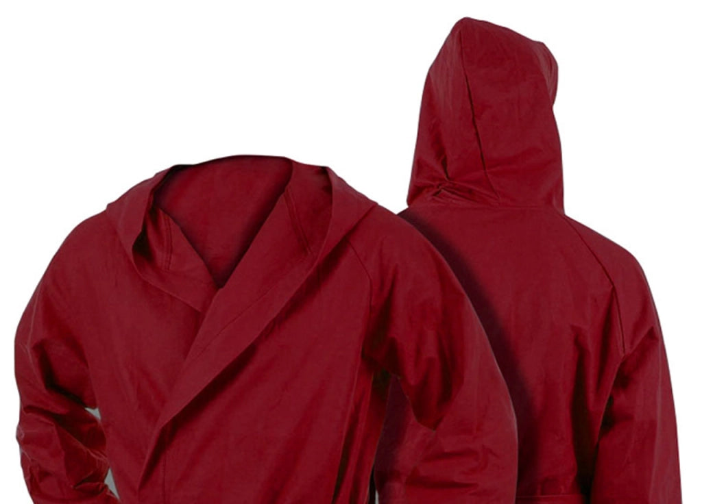 Accappatoio Con Cappuccio In Microfibra Taglia Adulto Unisex In Tinta Unita - M - Bordeaux