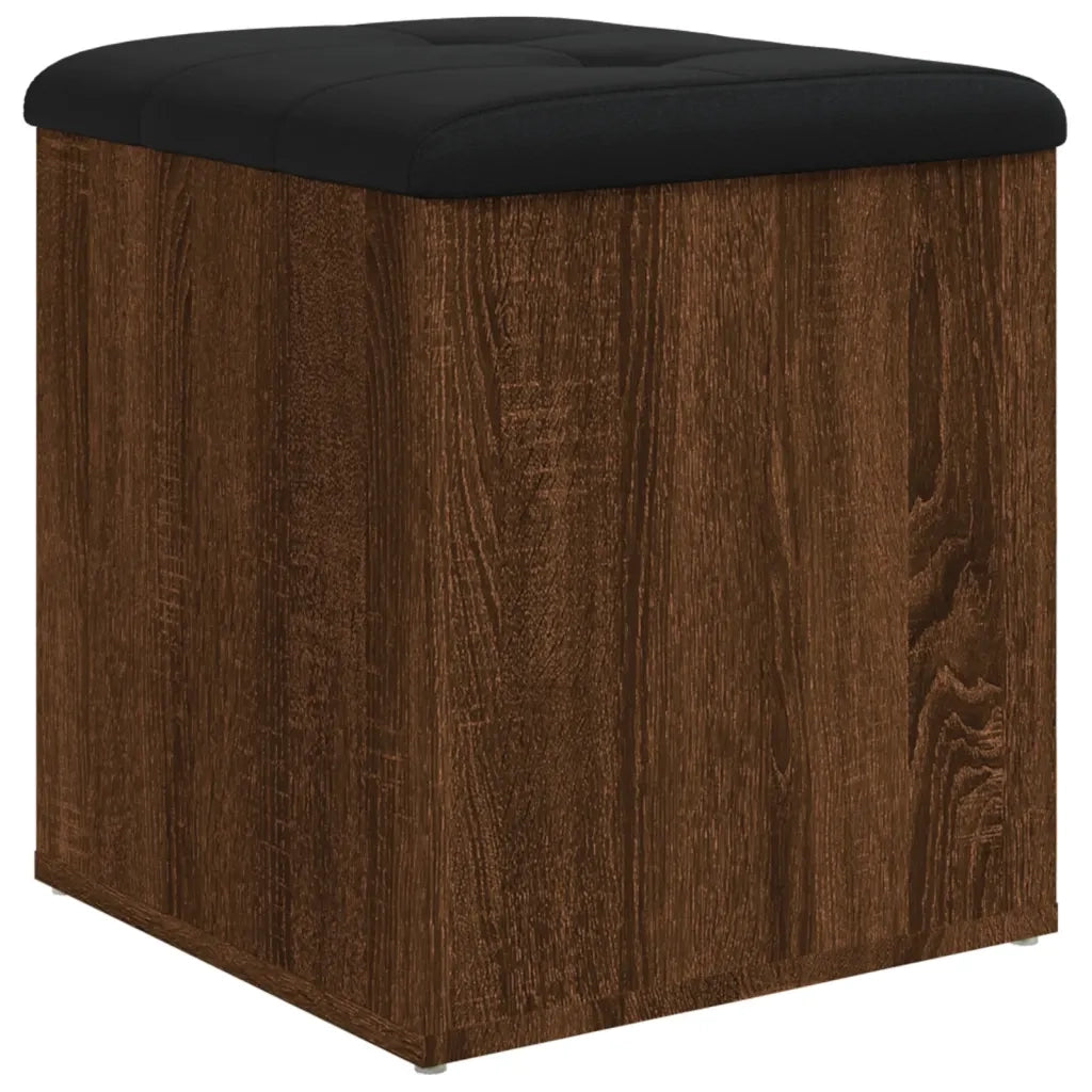 Panca Portaoggetti-Sgabello-Panca con Contenitore Rovere Marrone 42x42x45 cm Legno Multistrato