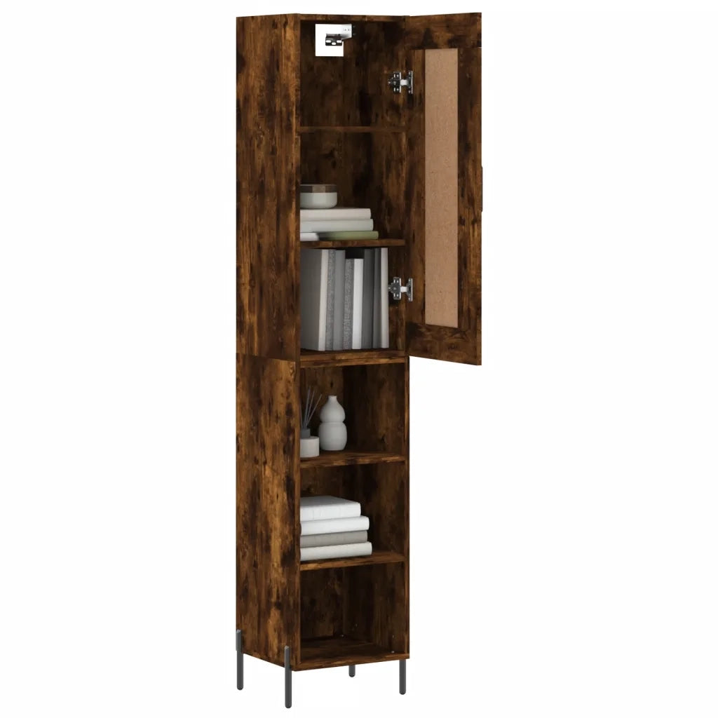 Credenza Rovere Fumo 34,5x34x180 cm in Legno Multistratocod mxl 78120