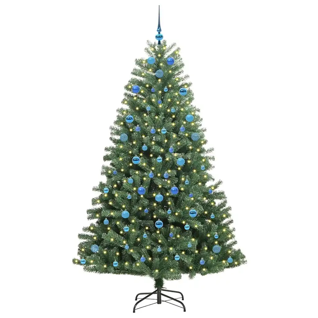 Albero di Natale | Decorazioni natalizie Artificiale con Rami Pieghevoli Verde 210 cm