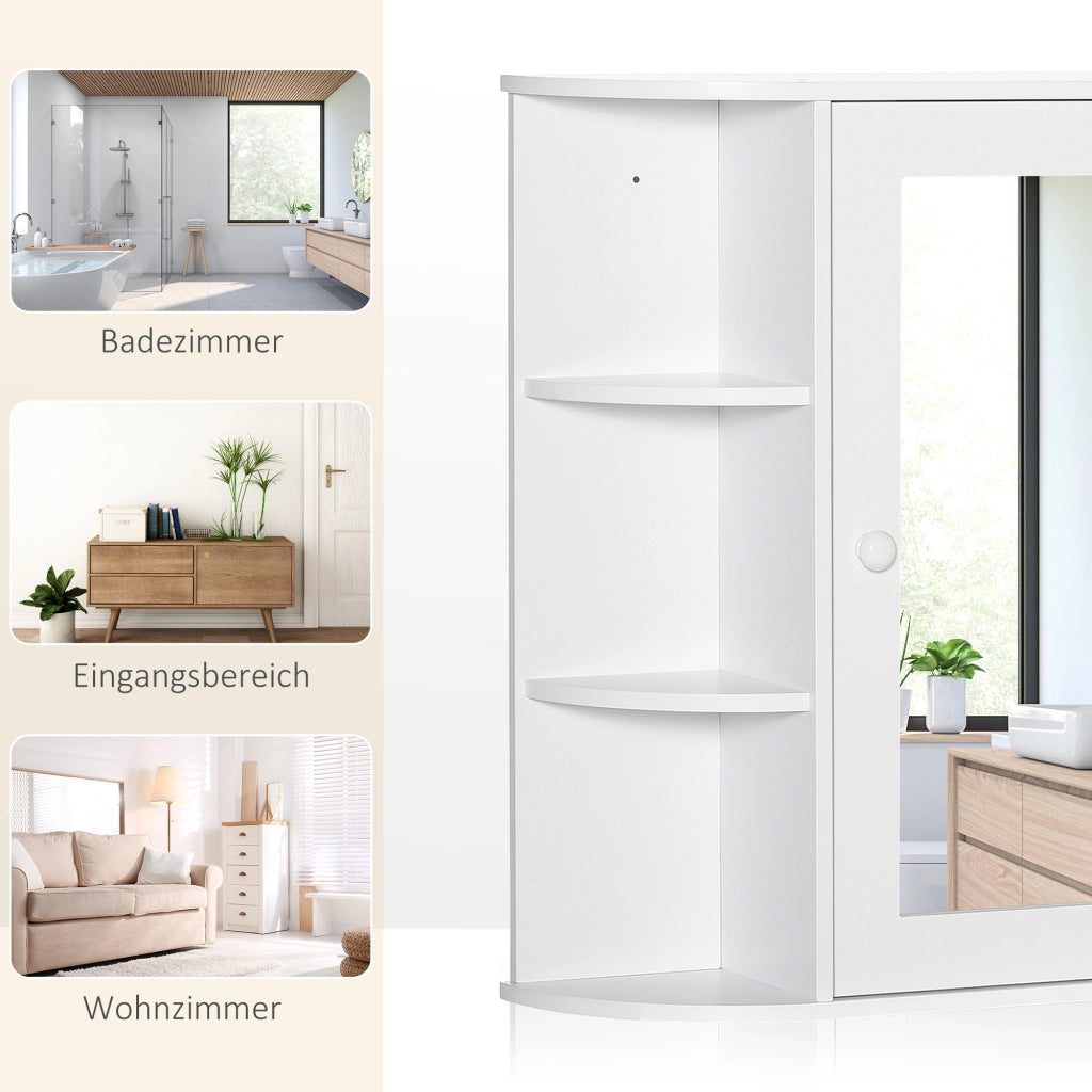 Armadietto Bagno con Specchio ¨C zephmum ¨C Bianco 66x17x63