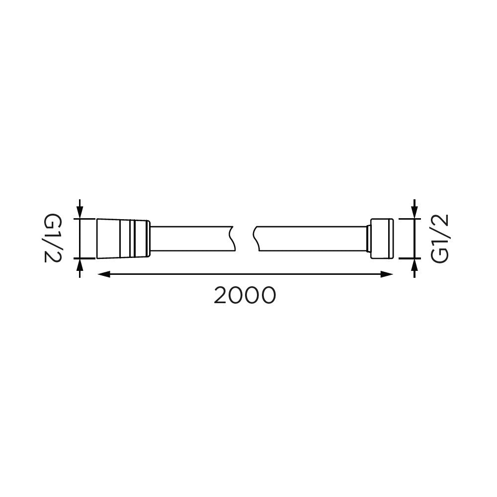 Flessibile doccia in acciaio cm 200 cm doppia aggraffatura, cromato