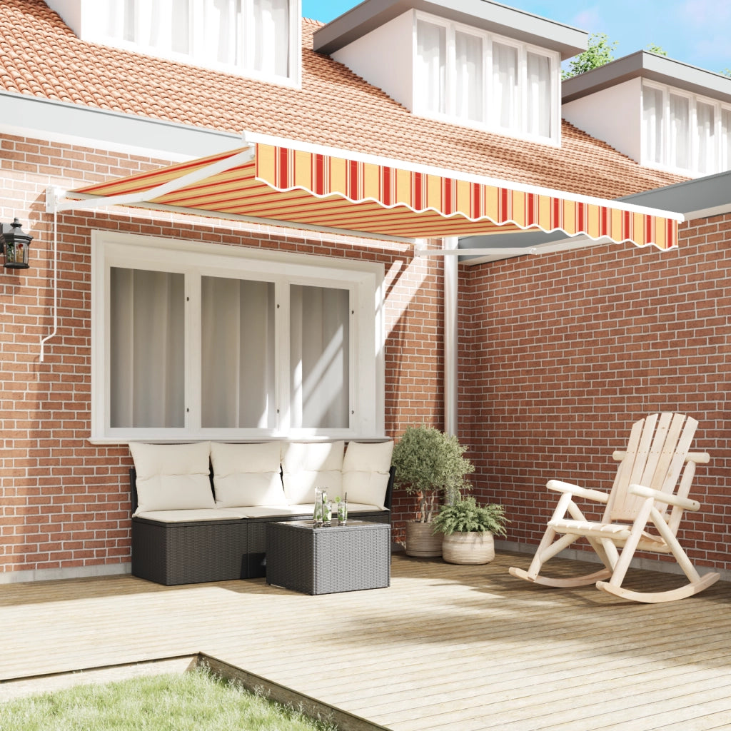 Tenda retrattile manuale gialla e arancione 300x250 cm
