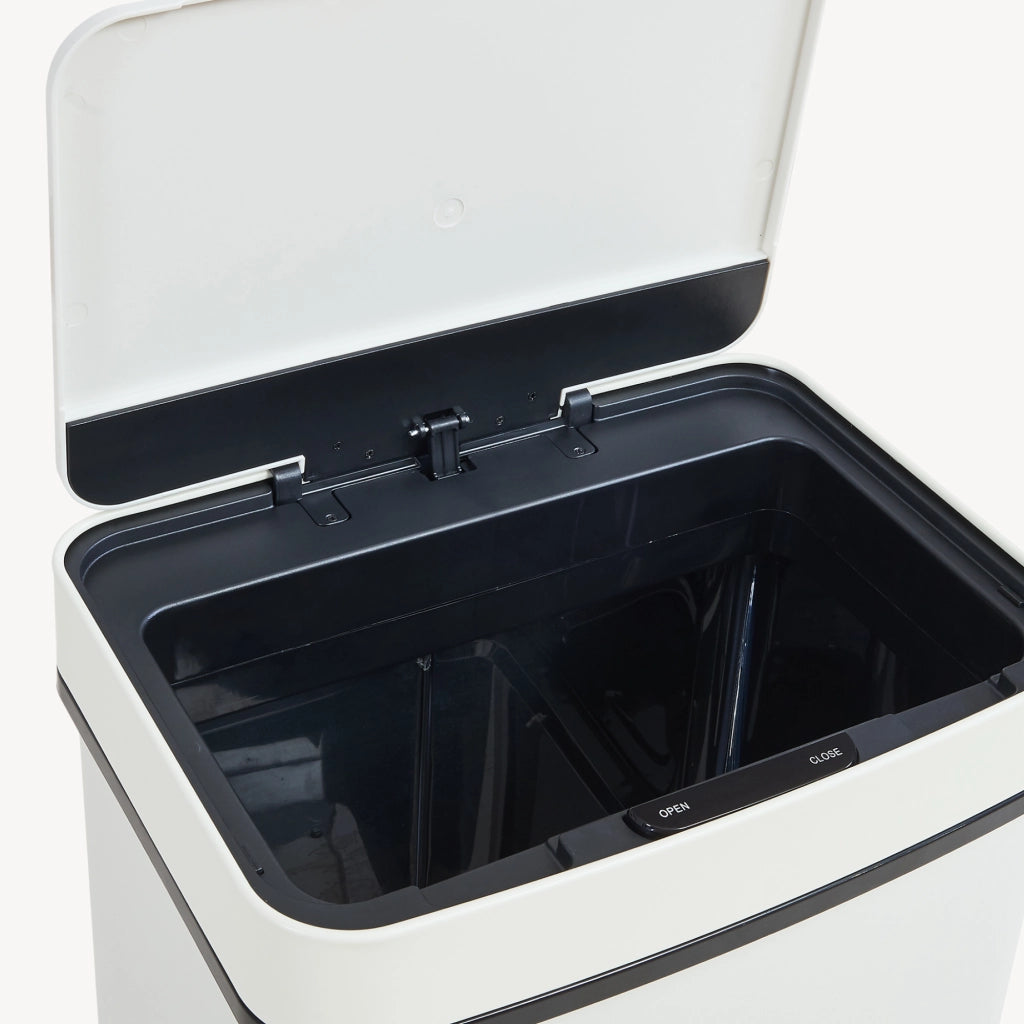 Pattumiera Automatica Venna con Sensore a 3 Scomparti Capacità 62 L - Beige [en.casa]
