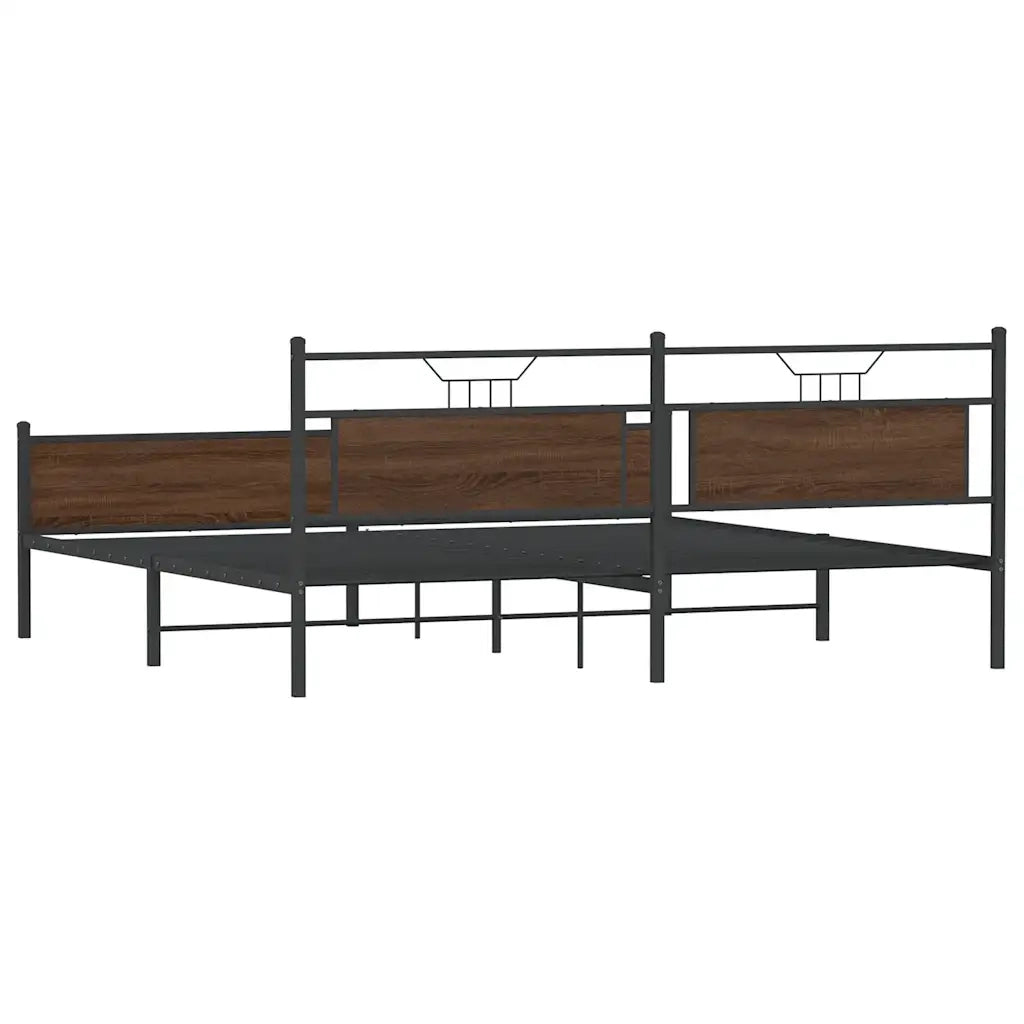 Giroletto senza Materaso in Metallo Rovere Marrone 193x203 cm