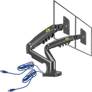 Regolabile Fermo Schermo a Gas per Monitor LCD LED 17"-27" - Nero, Fermo Schermo da Scrivania con Montaggio a Veloce Attacco