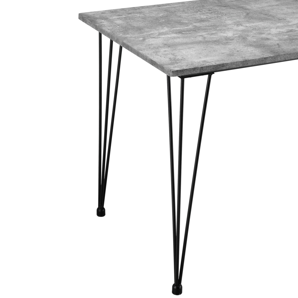 Tavolo da Pranzo Rettangolare Cantenbury con Gambe a Forcina 120x70 cm - Effetto Cemento [en.casa]