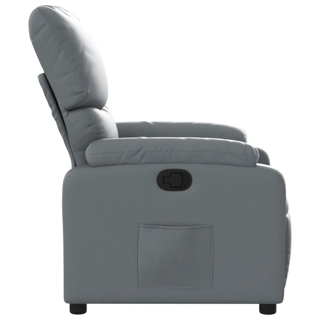 Poltrona Reclinabile Grigia in Similpelle 373437