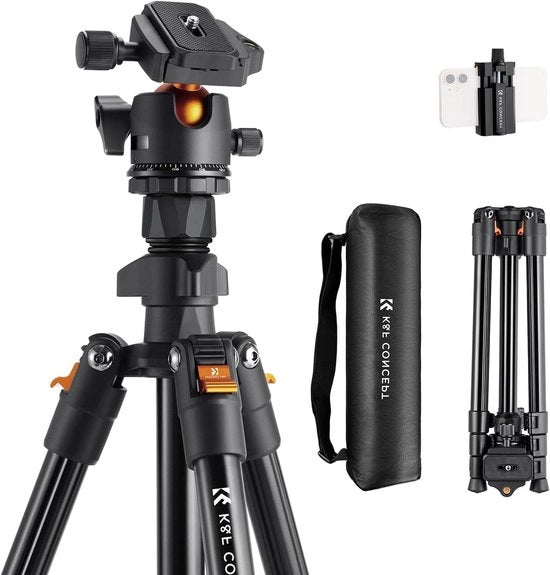 Stativo per Fotocamera Leggero - 163cm - Alluminio - Testa Rotativa 360°